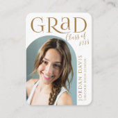 Gold Modern Arch Foto Afstuderen Aankondiging (Voorkant)