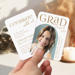 Gold Modern Arch Foto Afstuderen Aankondiging