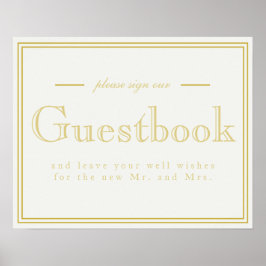 Gold Modern Art Deco Guestbook Poster