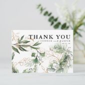 Gold Modern Big Eucalyptus Bold Greenery, niet fot Bedankkaart (Staand voorkant)