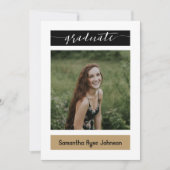 Gold Modern Block 3-Photo Afstuderen Kaart (Voorkant)