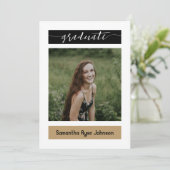 Gold Modern Block 3-Photo Afstuderen Kaart (Staand voorkant)