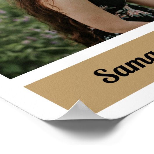 Gold Modern Block Photo Afstuderen Poster (Hoek)