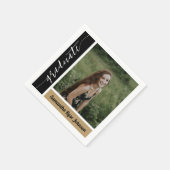 Gold Modern Block Photo Afstuderen Servet (Hoek)