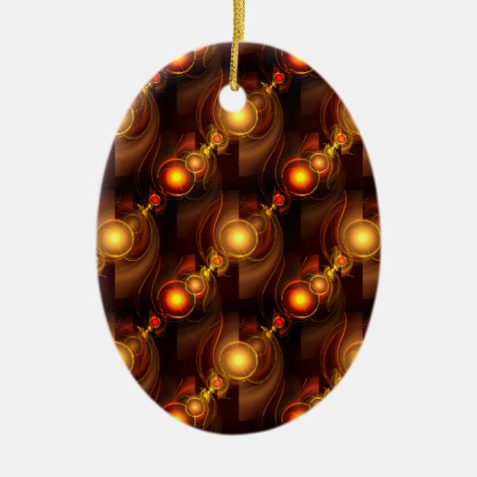 Gold Modern Boho Elegant Abstract Art Pattern #501 Keramisch Ornament (Voorkant)