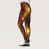 Gold Modern Boho Elegant Abstract Art Pattern #501 Leggings (Links)