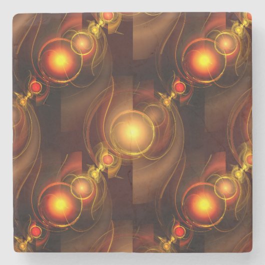 Gold Modern Boho Elegant Abstract Art Pattern #501 Stenen Onderzetter (Voorkant)