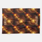 Gold Modern Boho Elegant Abstract Art Pattern #501 Theedoek (Horizontaal)