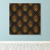 Gold Modern Boho Elegant Abstract Art Pattern #502 Canvas Afdruk (Insitu (Houten vloer))