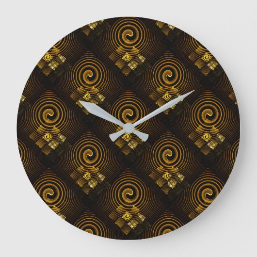 Gold Modern Boho Elegant Abstract Art Pattern #502 Grote Klok (Voorkant)