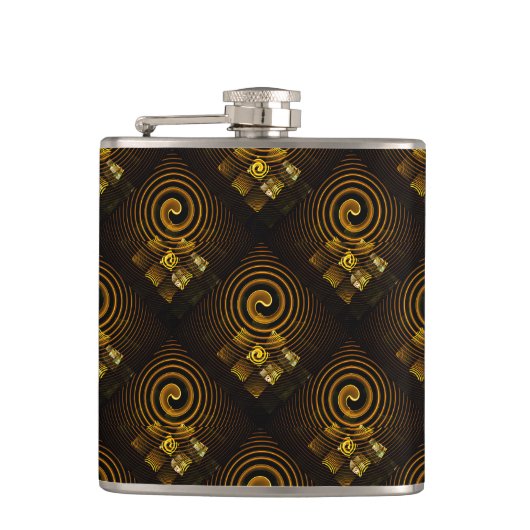 Gold Modern Boho Elegant Abstract Art Pattern #502 Heupfles (Voorkant)