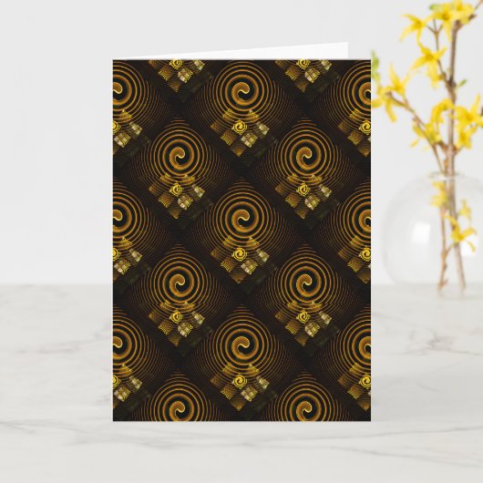 Gold Modern Boho Elegant Abstract Art Pattern #502 Kaart (Gele Bloem)