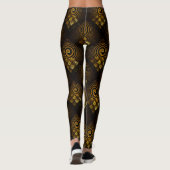 Gold Modern Boho Elegant Abstract Art Pattern #502 Leggings (Achterkant)