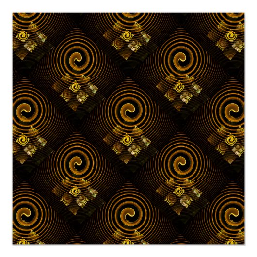 Gold Modern Boho Elegant Abstract Art Pattern #502 Perfect Poster (Voorkant)
