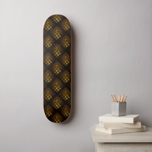 Gold Modern Boho Elegant Abstract Art Pattern #502 Persoonlijk Skateboard (Muurkunst)