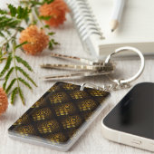 Gold Modern Boho Elegant Abstract Art Pattern #502 Sleutelhanger (Voorkant Rechts)