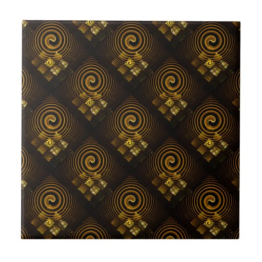 Gold Modern Boho Elegant Abstract Art Pattern #502 Tegeltje (Voorkant)