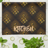 Gold Modern Boho Elegant Abstract Art Pattern #502 Theedoek (Gevouwen)