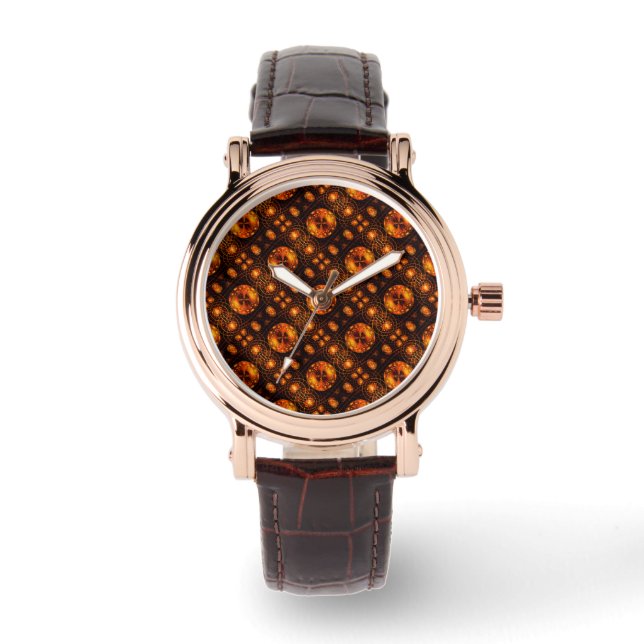 Gold Modern Boho Elegant Abstract Art Pattern #507 Horloge (Voorkant)