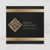 Gold Modern Boutique Designer Vierkante Visitekaartje (Voorkant)