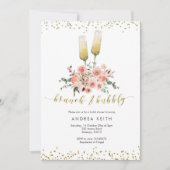 Gold Modern Brunch en Bubble Vrijgezellenfeest Kaart (Voorkant)