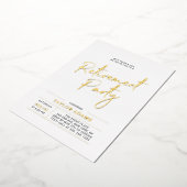 Gold Modern Brush Script Retirement Party Folie Uitnodiging (Gedraaid)