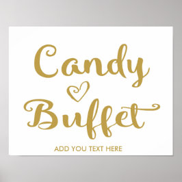 Gold Modern Calligraphy Snoep Buffet print