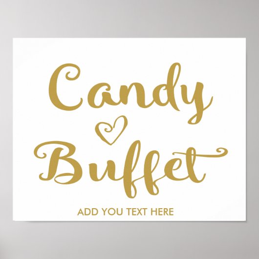 Gold Modern Calligraphy Snoep Buffet print (Voorkant)