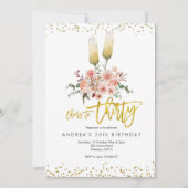 Gold Modern Cheers to Derty Invitation Kaart (Voorkant)