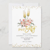 Gold Modern Cheers tot zestig uitnodiging (Voorkant)