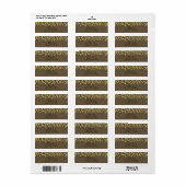 Gold Modern Chic Kraft Chic Wedding Etiket (Full Sheet)