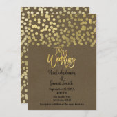 Gold Modern Chic Kraft Chic Wedding Kaart (Voorkant / Achterkant)