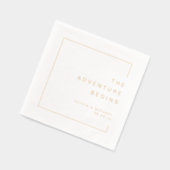 Gold Modern Chic Minimalist Wedding Folie Servetten (Links)