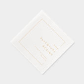 Gold Modern Chic Minimalist Wedding Folie Servetten (Rechts)