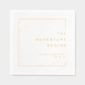 Gold Modern Chic Minimalist Wedding Folie Servetten (Voorkant)