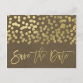 Gold Modern Chic Rustic Kraft Save the Date Aankondigingskaart (Voorkant)