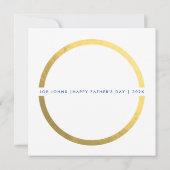Gold Modern Circle Happy Vaderdag Foto Aankondiging (Achterkant)