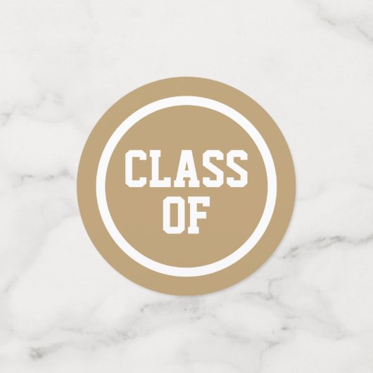 Gold Modern Circles Foto Afstuderen Confetti (Kleine voorkant)