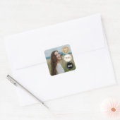 Gold Modern Circles Foto Afstuderen Vierkante Sticker (Envelop)