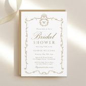 Gold Modern Classic Frame Bridal Shower  Kaart