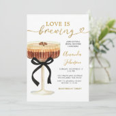 Gold Modern Coffee Martini Bridal Shower Kaart (Staand voorkant)