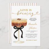Gold Modern Coffee Martini Bridal Shower Kaart (Voorkant / Achterkant)
