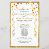 Gold Modern Elegant Calligraphy Wedding Program (Voorkant)