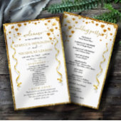 Gold Modern Elegant Calligraphy Wedding Program