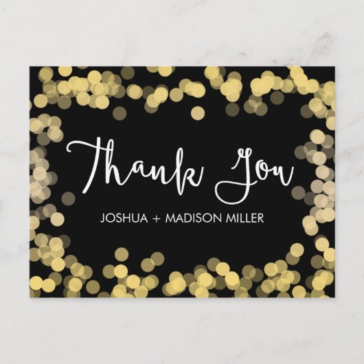 Gold Modern Elegant Huwelijk Dank u Briefkaart (Voorkant)