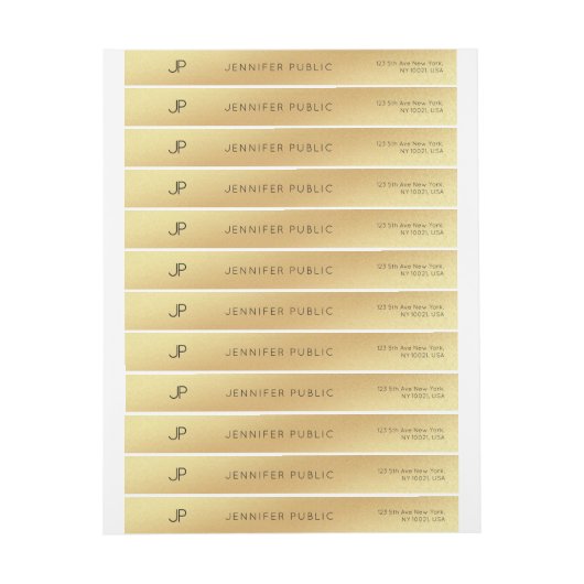 Gold Modern Elegant Monogram Sjabloon Chic Slim (Vel)