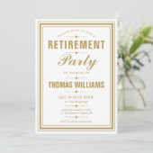 Gold Modern Elegant Retirement Party Kaart (Staand voorkant)