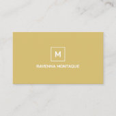 Gold Modern Elegant Simple Monogram Name Visitekaartje (Voorkant)