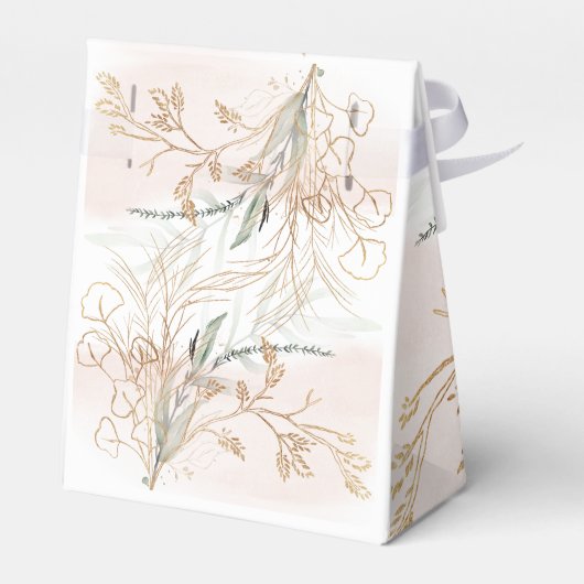 Gold Modern Eucalyptus Abstract Greenery Funky Bedankdoosjes (Achterkant)