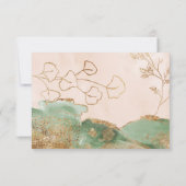 Gold Modern Eucalyptus Abstracte Greenery Moss RSVP Kaartje (Achterkant)
